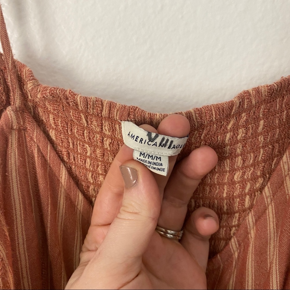 American Eagle Button Down Spaghetti Strap Rust T… - image 5